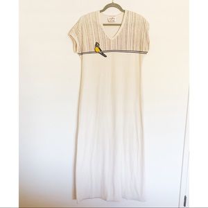 Vintage Maxi Terry Cloth Dress with Birds!